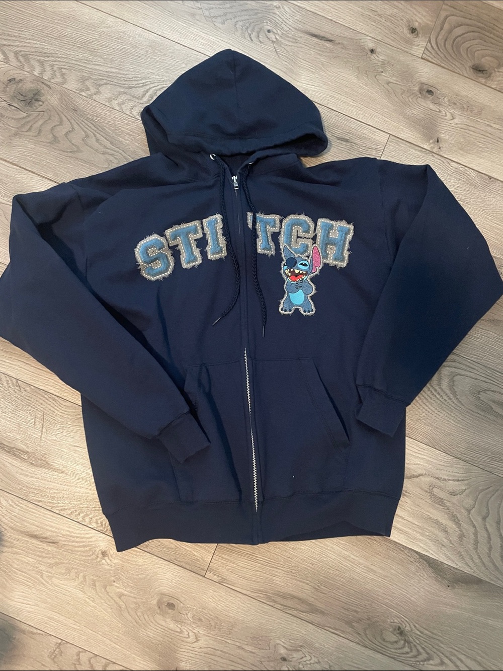 Disney Navy Blue STITCH Zip-Up Hoodie